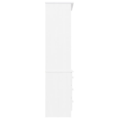 Libreria con Cassetti ALTA Bianca 60x35x142 cm Massello di Pino | homemem39