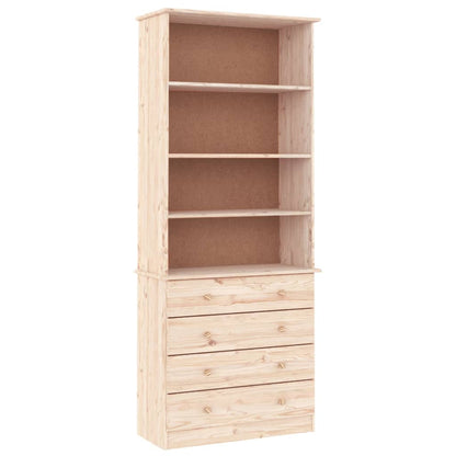 HIGH Bookcase with Drawers 77x35x186.5cm Solid Pine Wood