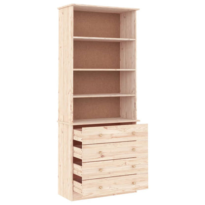 HIGH Bookcase with Drawers 77x35x186.5cm Solid Pine Wood