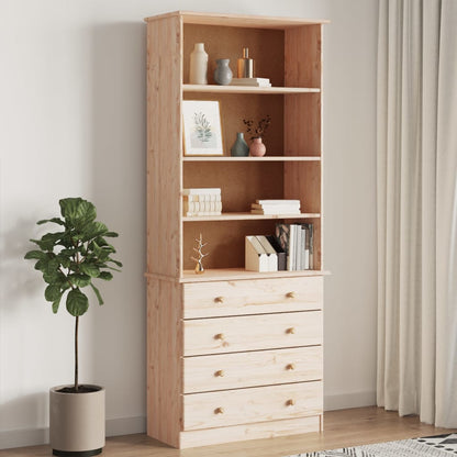 HIGH Bookcase with Drawers 77x35x186.5cm Solid Pine Wood