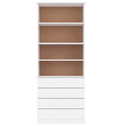 Libreria con Cassetti ALTA Bianca 77x35x186,5 cm Massello Pino | homemem39