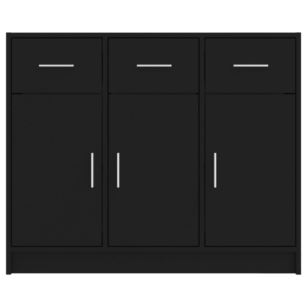 Credenza Nera 91x28x75 cm in Legno Multistrato | homemem39