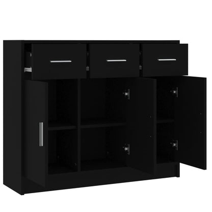 Credenza Nera 91x28x75 cm in Legno Multistrato | homemem39
