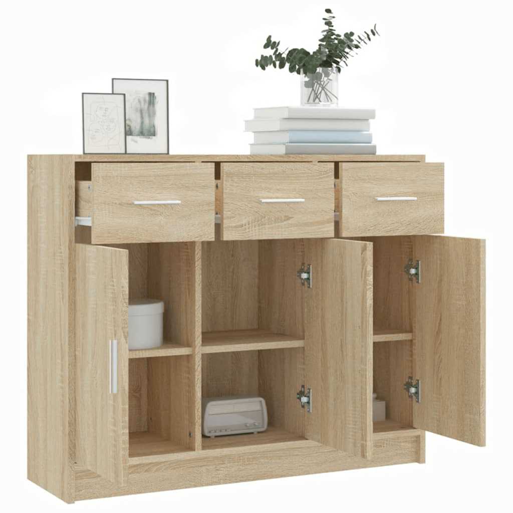 Credenza Rovere Sonoma 91x28x75 cm in Legno Multistrato
