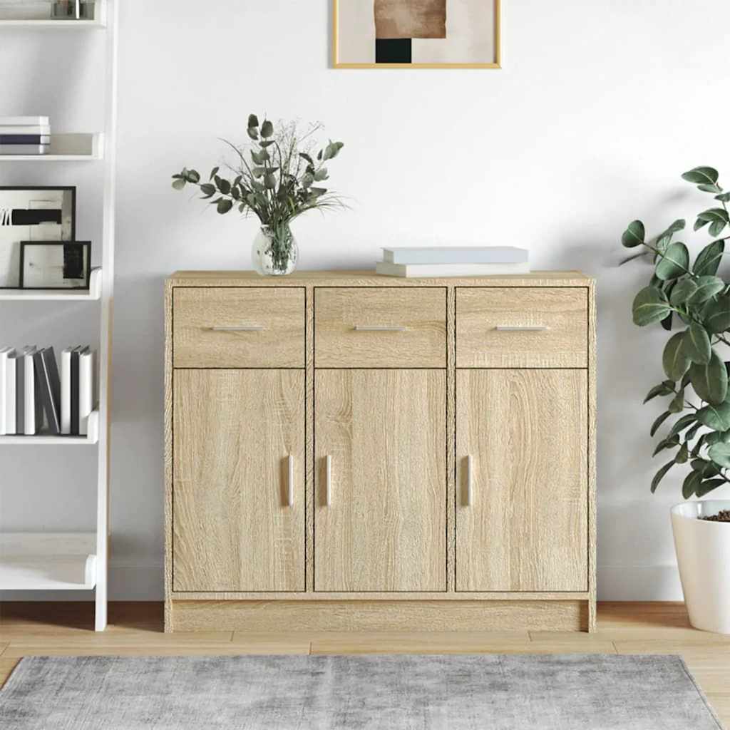 Credenza Rovere Sonoma 91x28x75 cm in Legno Multistrato | homemem39