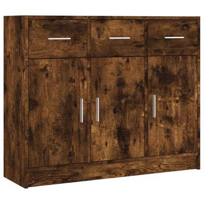 Credenza Rovere Fumo 91x28x75 cm in Legno Multistrato