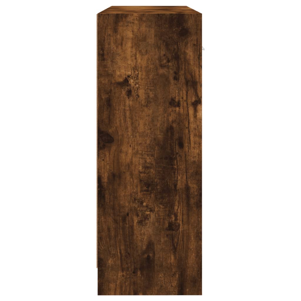 Credenza Rovere Fumo 91x28x75 cm in Legno Multistrato