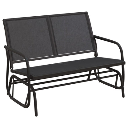 Set Mobili a Dondolo Giardino 3 pz Nero Textilene e Acciaio | homemem39