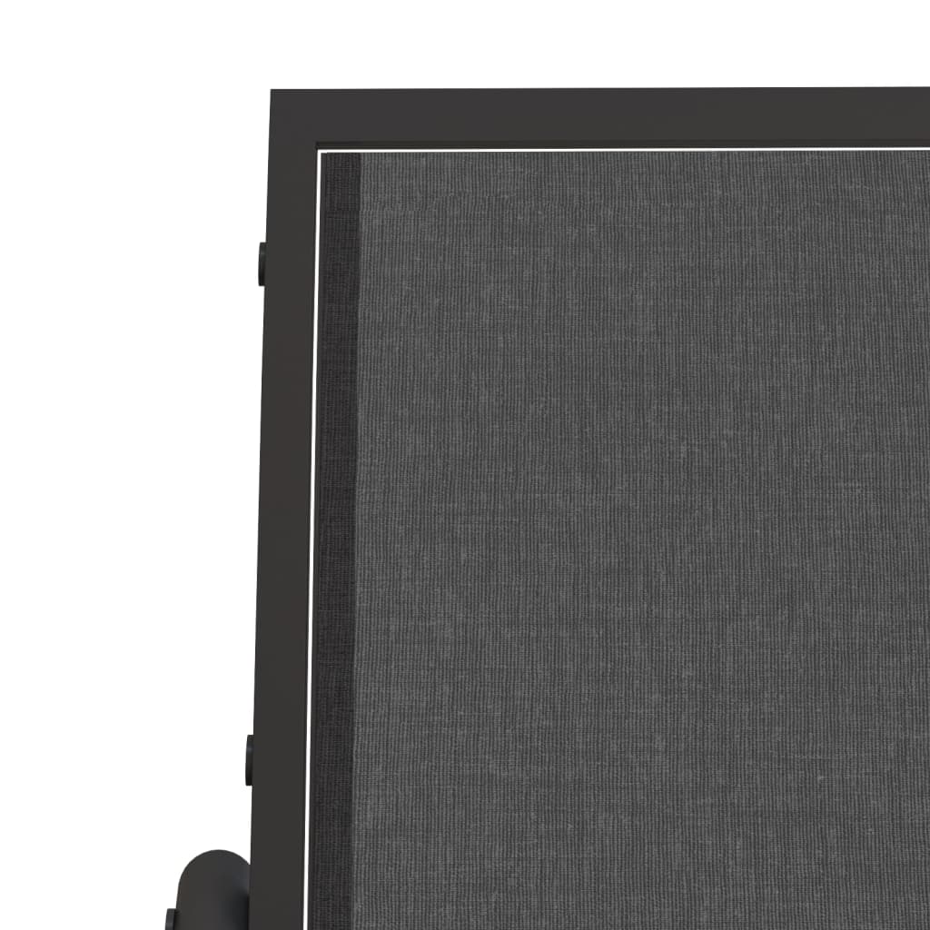 Set Mobili a Dondolo Giardino 3 pz Nero Textilene e Acciaio | homemem39