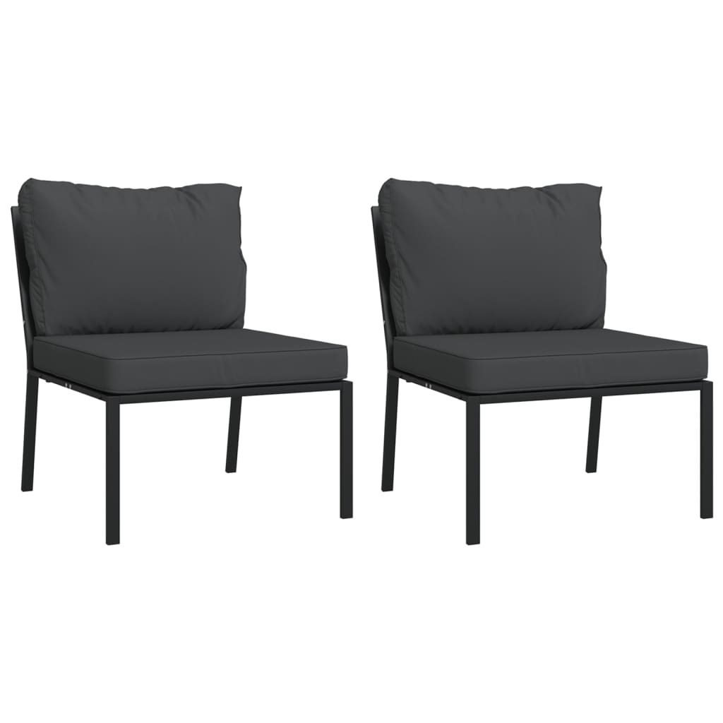 Set Mobili da Giardino 11 pz con Cuscini Grigi in Acciaio | homemem39