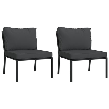 Set Mobili da Giardino 11 pz con Cuscini Grigi in Acciaio | homemem39