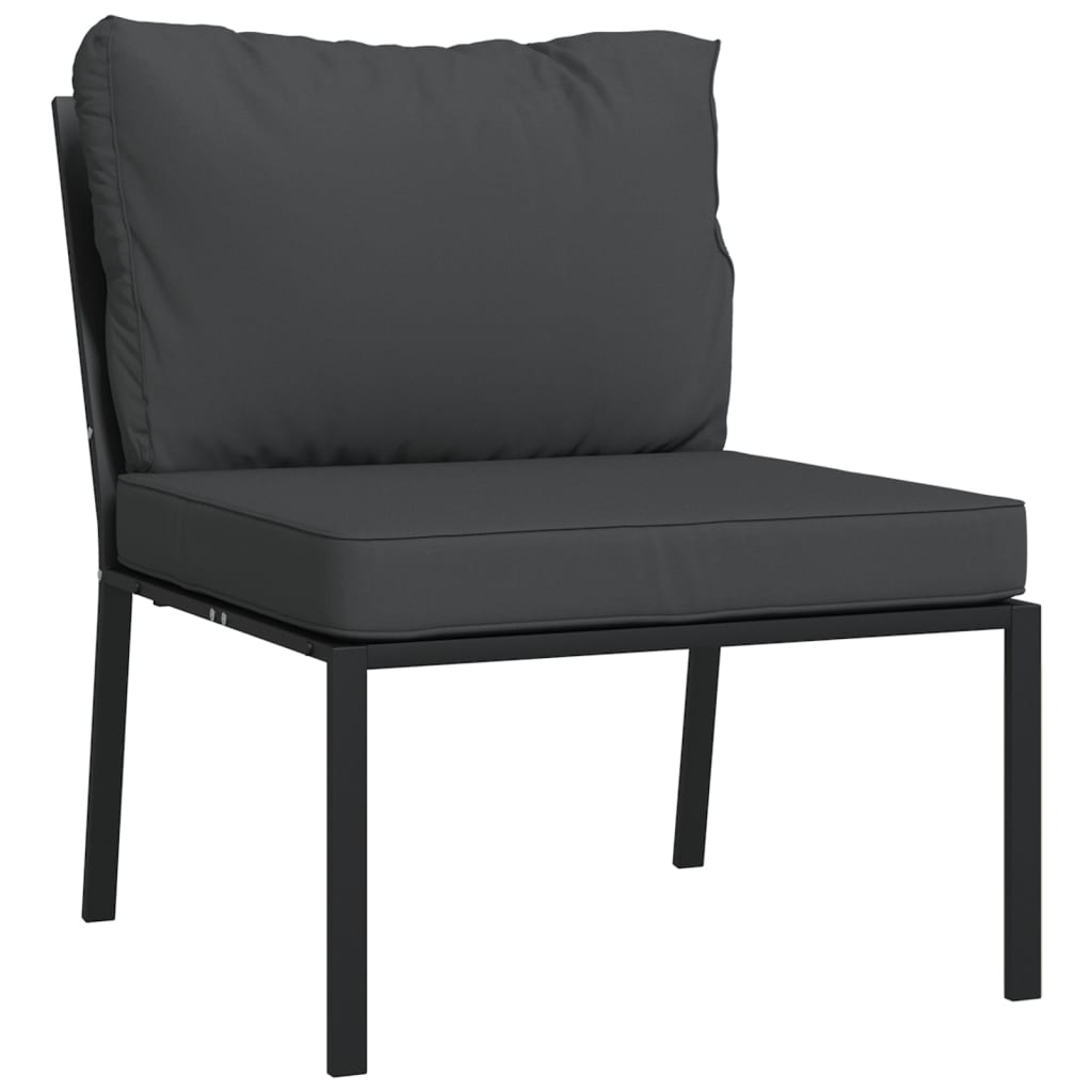 Set Salotto da Giardino 7pz con Cuscini Grigi in Acciaio | homemem39