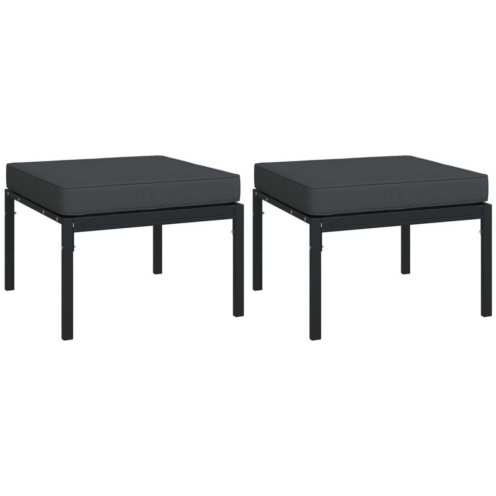Set Salotto da Giardino 7pz con Cuscini Grigi in Acciaio | homemem39