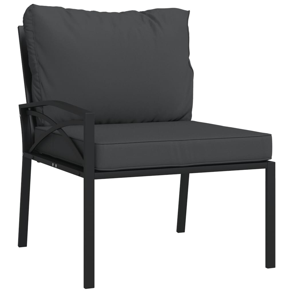 Set Salotto da Giardino 9 pz con Cuscini Grigi in Acciaio | homemem39