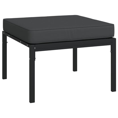 Set Salotto da Giardino 9 pz con Cuscini Grigi in Acciaio | homemem39
