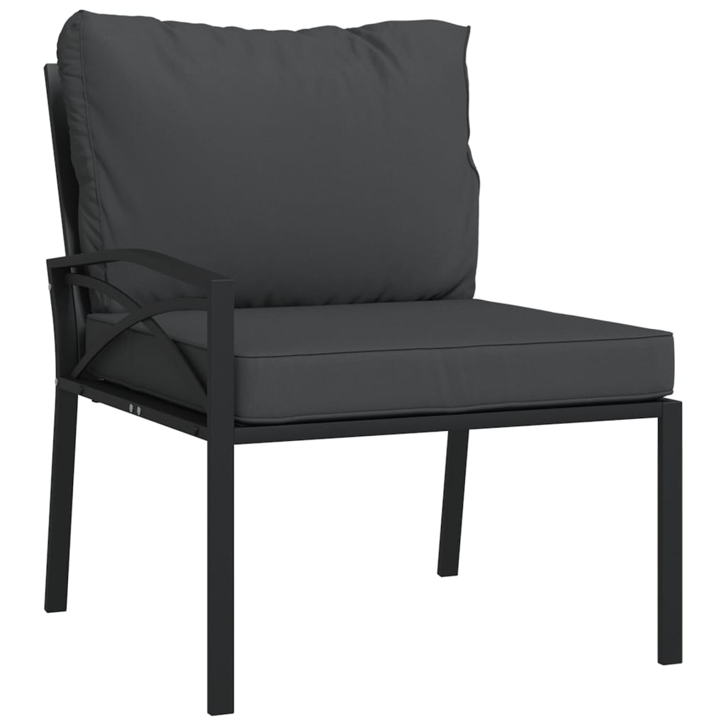 Set Salotto da Giardino 6pz con Cuscini Grigi in Acciaio | homemem39