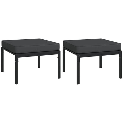 Set Salotto da Giardino 6pz con Cuscini Grigi in Acciaio | homemem39