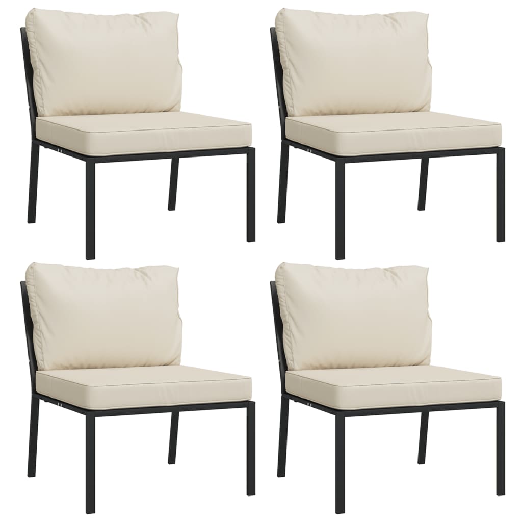 Set Salotto da Giardino 9pz con Cuscini Sabbia in Acciaio | homemem39