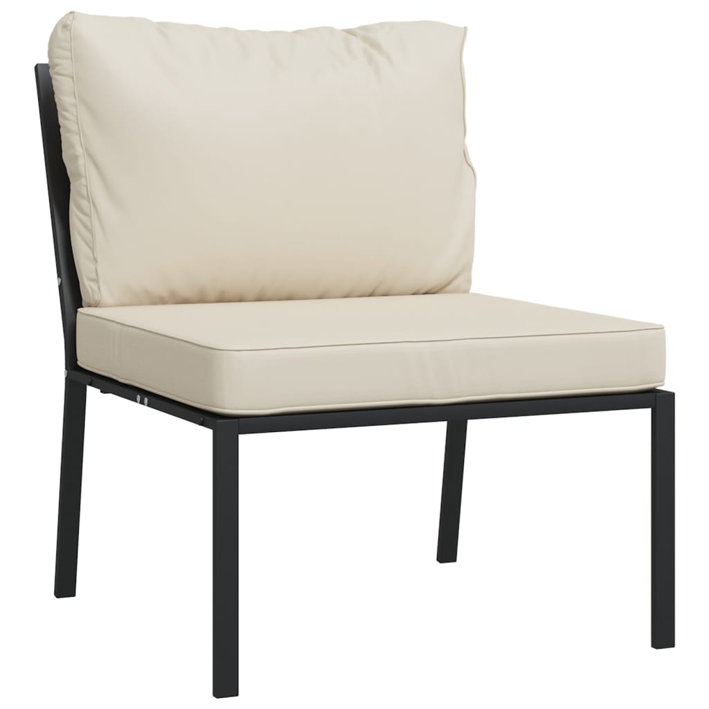 Set Salotto da Giardino 9pz con Cuscini Sabbia in Acciaio | homemem39