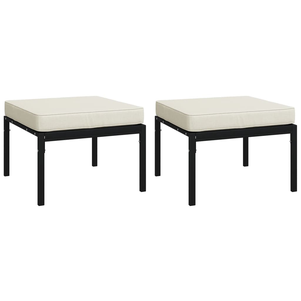 Set Salotto da Giardino 9pz con Cuscini Sabbia in Acciaio | homemem39