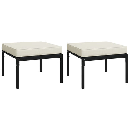 Set Salotto da Giardino 9pz con Cuscini Sabbia in Acciaio | homemem39