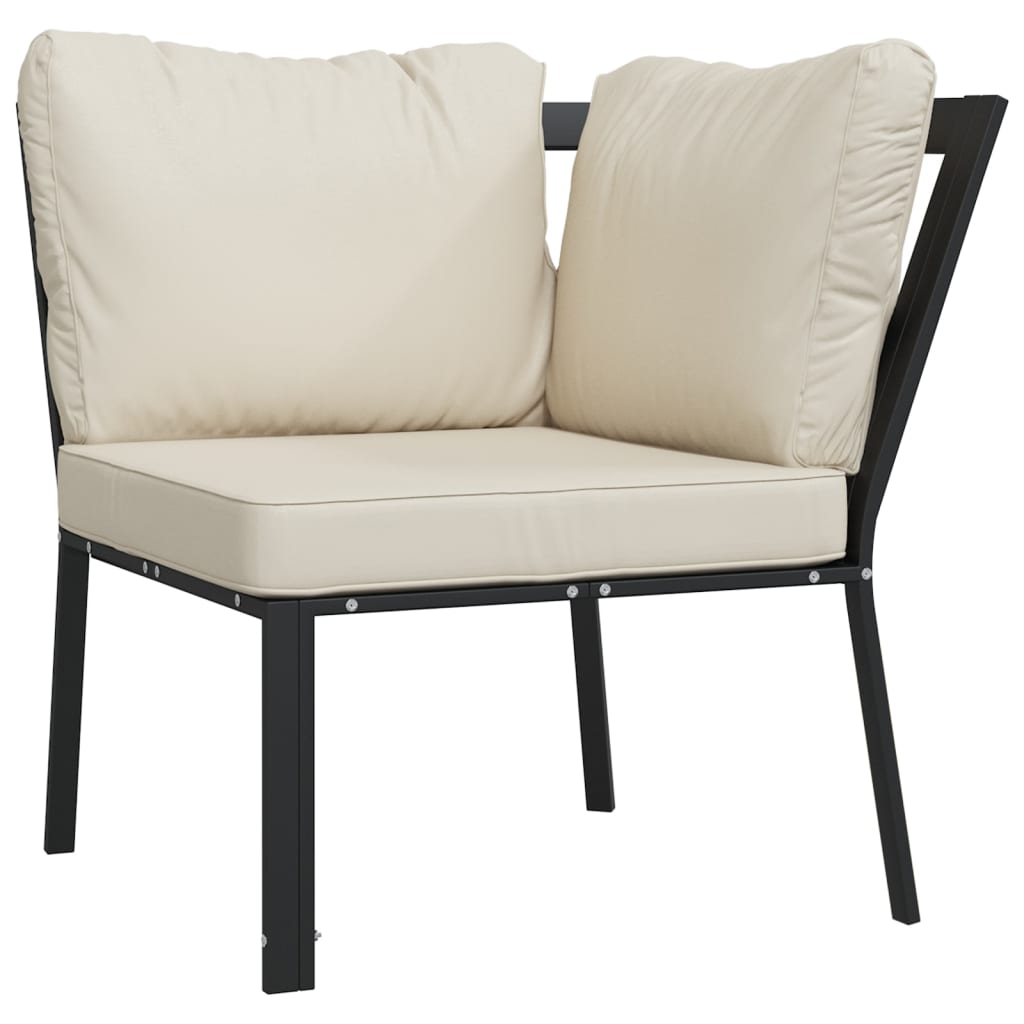 Set Salotto da Giardino 6pz con Cuscini Sabbia in Acciaio | homemem39