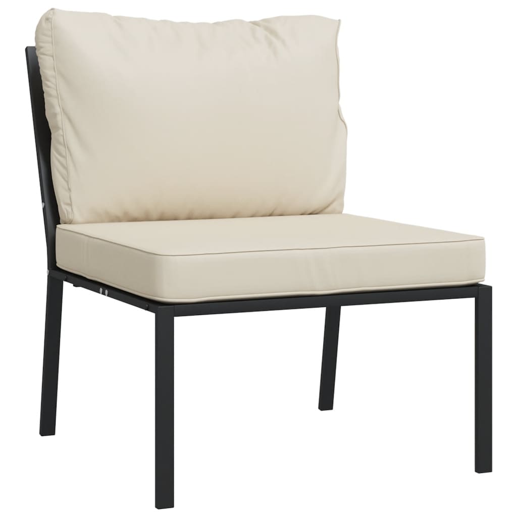 Set Salotto da Giardino 5pz con Cuscini Sabbia in Acciaio | homemem39