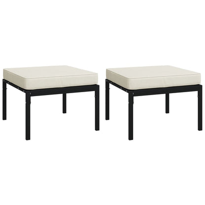Set Salotto da Giardino 5pz con Cuscini Sabbia in Acciaio | homemem39