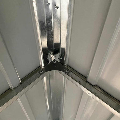 Capanno Giardino con Tetto Esteso Verde 277x107x181cm Acciaio - homemem39