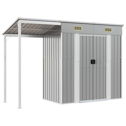 Casetta con Tetto Allungato Grigio Chiaro 277x107x181 cm