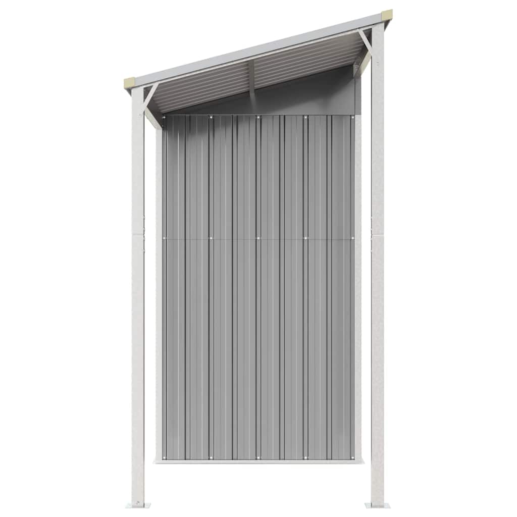 Capannone Tetto Esteso Grigio Chiaro 277x107x181cm Acciaio - homemem39