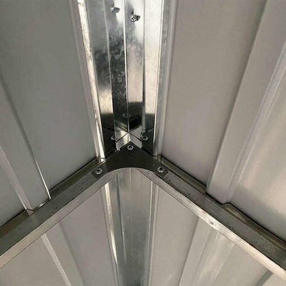 Capannone Tetto Esteso Grigio Chiaro 277x107x181cm Acciaio - homemem39