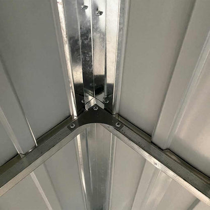 Capanno Giardino Tetto Esteso Antracite 277x107x181cm Acciaio - homemem39