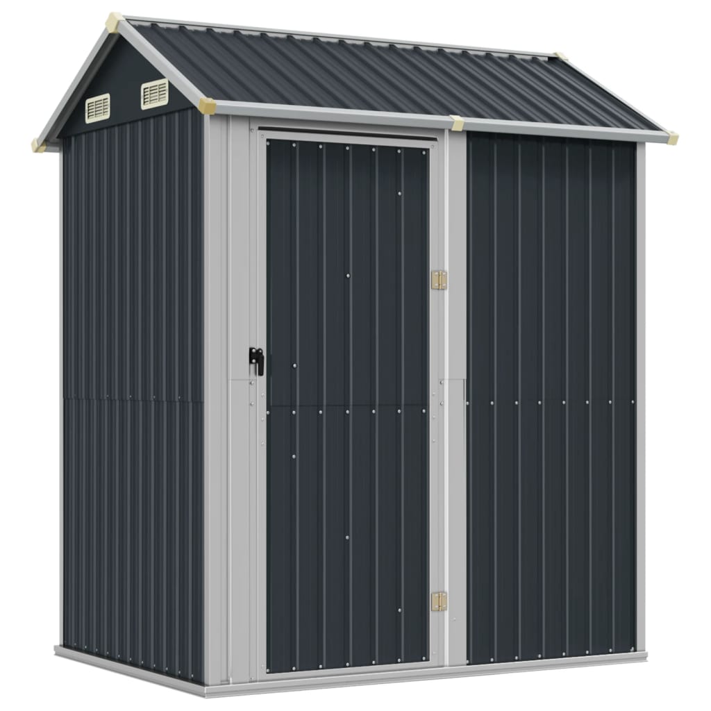 Casetta da giardino antracite 192x152,5x237 cm in acciaio zincato | homemem39