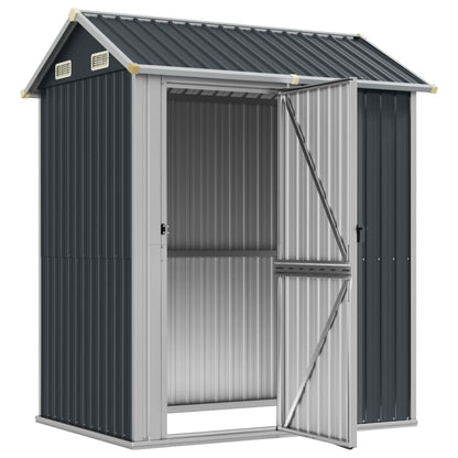 Casetta da giardino antracite 192x152,5x237 cm in acciaio zincato | homemem39