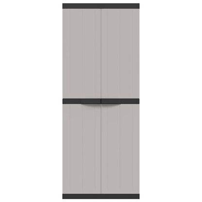 Armadio da Esterno Grigio e Nero 65x37x165 cm in PP