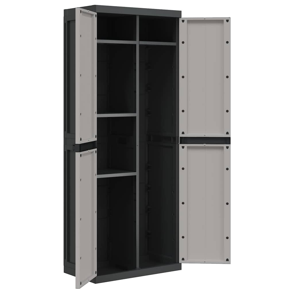 Armadio da Esterno Grigio e Nero 65x37x165 cm in PP | homemem39