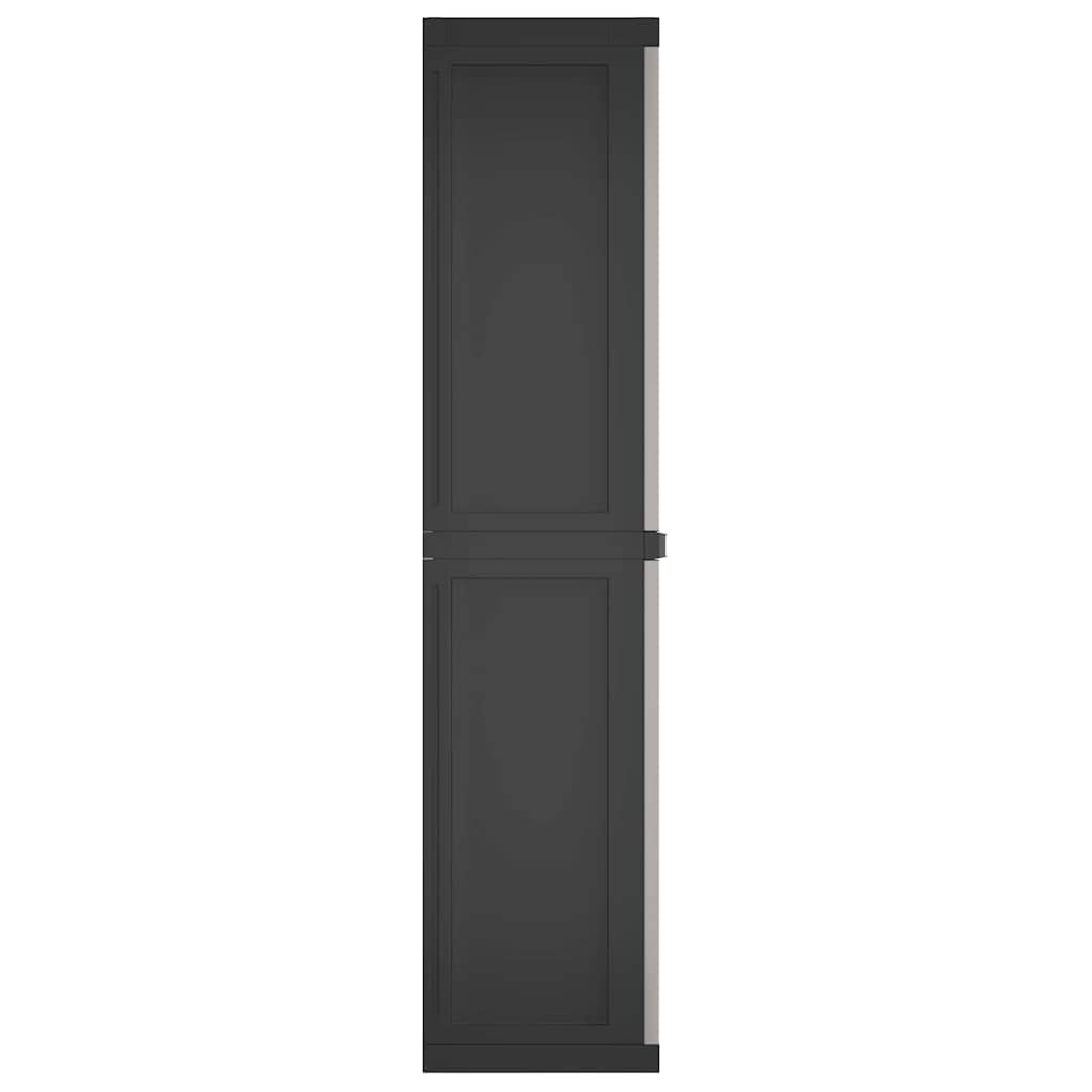 Armadio da Esterno Grigio e Nero 65x37x165 cm in PP