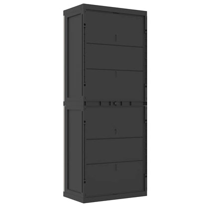 Armadio da Esterno Grigio e Nero 65x37x165 cm in PP | homemem39