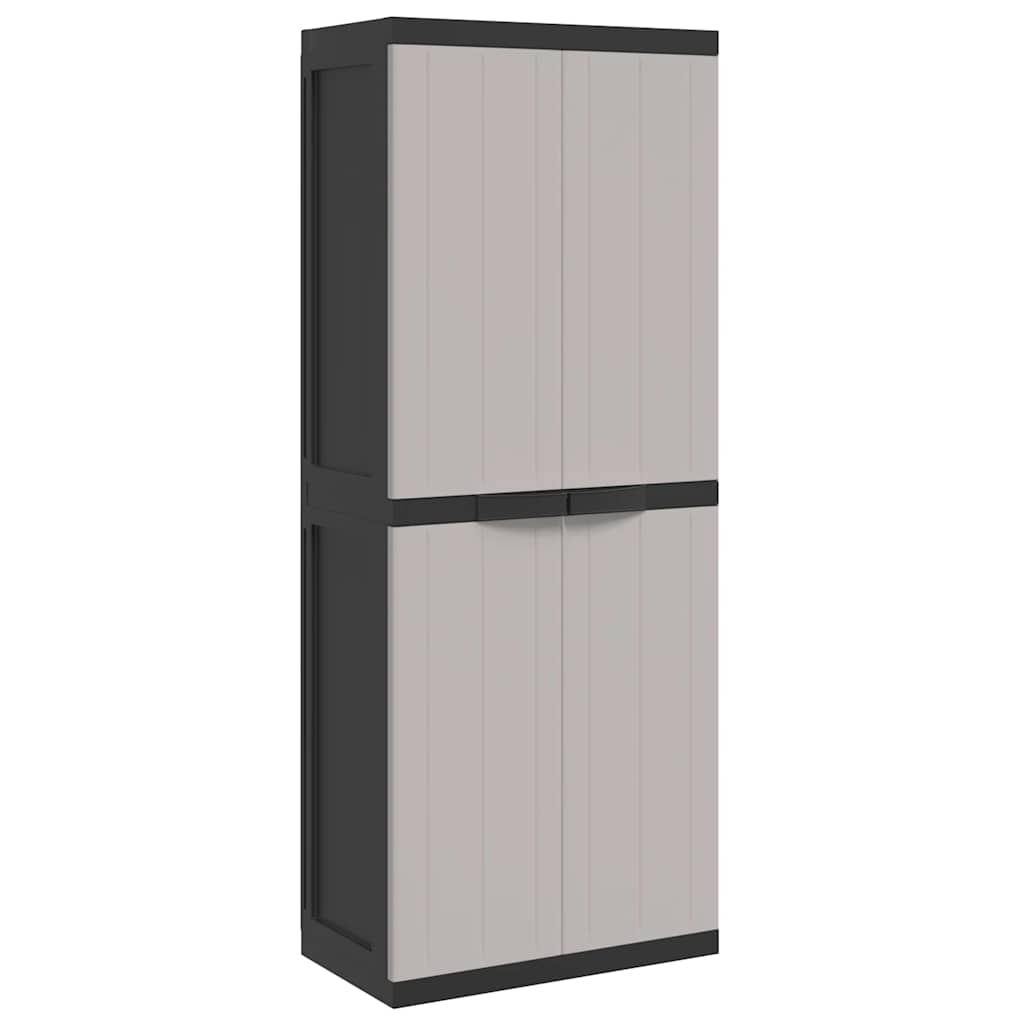 Armadio da Esterno Grigio e Nero 65x37x165 cm in PP | homemem39