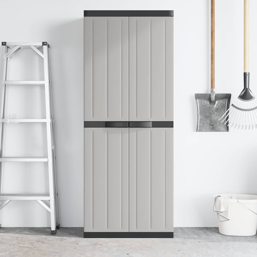 Armadio da Esterno Grigio e Nero 65x37x165 cm in PP | homemem39