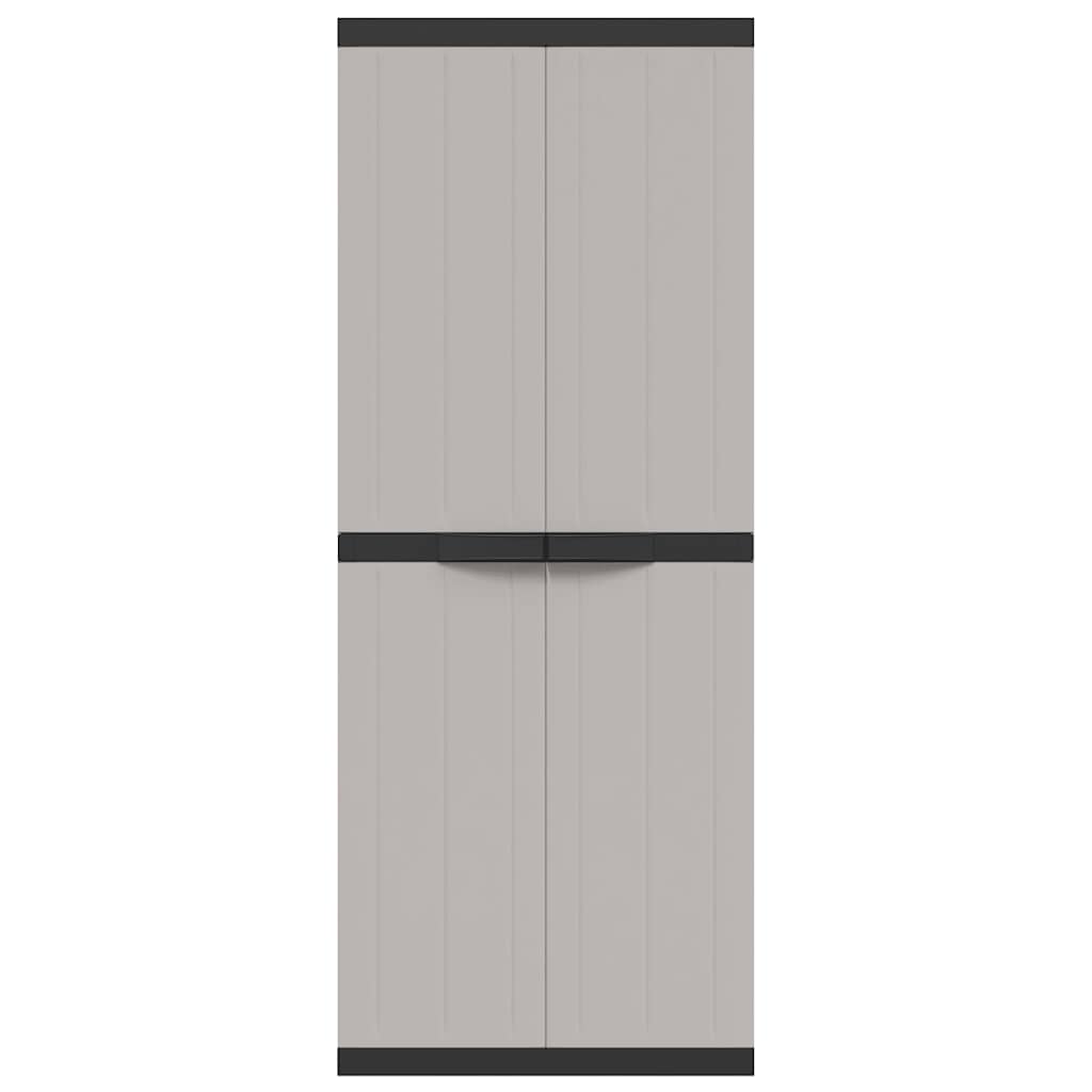 Armadio da Esterno Grigio e Nero 65x37x165 cm in PP | homemem39
