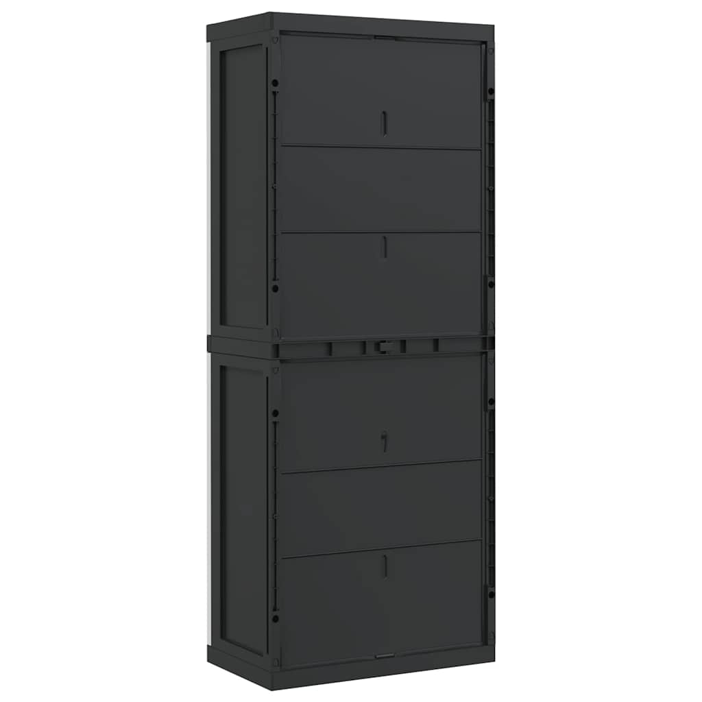 Armadio da Esterno Grigio e Nero 65x37x165 cm in PP | homemem39