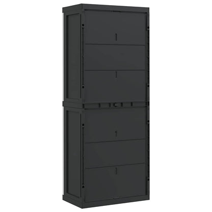 Armadio da Esterno Grigio e Nero 65x37x165 cm in PP