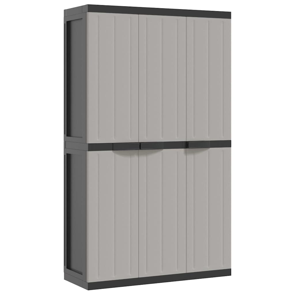 Armadio da Esterno Grigio e Nero 97x37x165 cm in PP