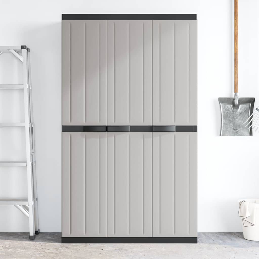 Armadio da Esterno Grigio e Nero 97x37x165 cm in PP | homemem39