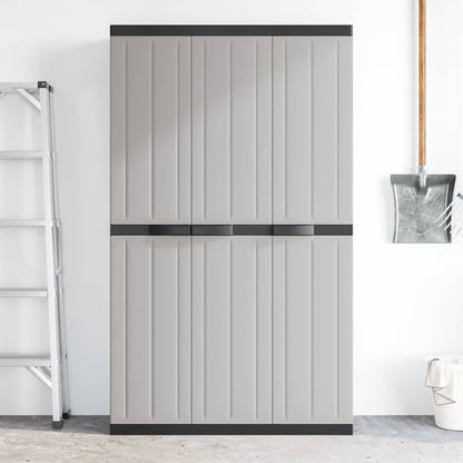 Armadio da Esterno Grigio e Nero 97x37x165 cm in PP | homemem39