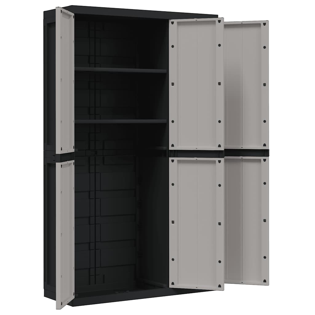 Armadio da Esterno Grigio e Nero 97x37x165 cm in PP | homemem39