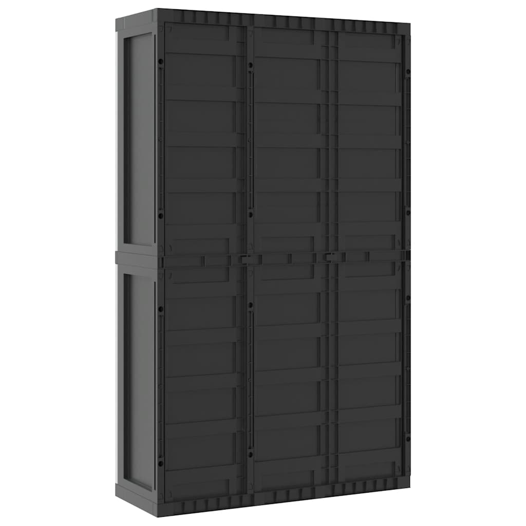 Armadio da Esterno Grigio e Nero 97x37x165 cm in PP