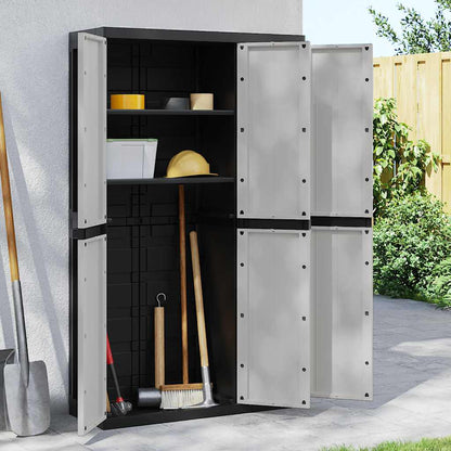Armadio da Esterno Grigio e Nero 97x37x165 cm in PP | homemem39